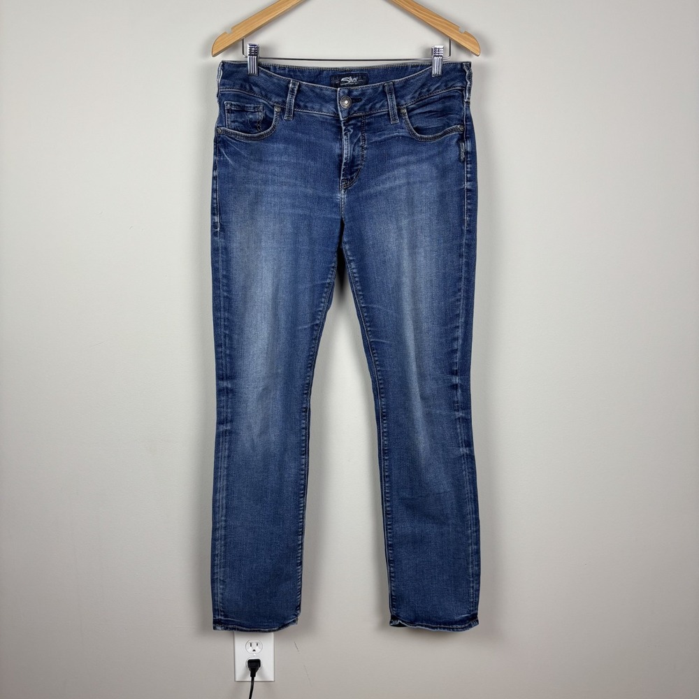 Silver Jeans Co Suki Straight Womens 33 x32 Medium Wash Stretch Denim Classic